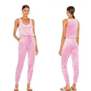 NEW Revolve Generation Love Emery Jumpsuit Romper Velvet Bubblegum Pink XS NWT